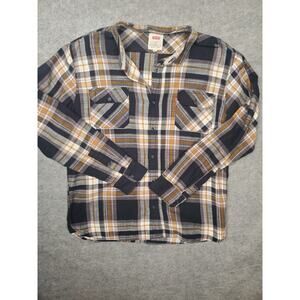 Levi's Men's Size XL Black & Tan Flannel Shirt Grunge Skater Unisex